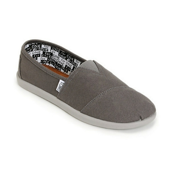 NEW TOMS! - Classic Grey Slip-Ons - Picture 2 of 9